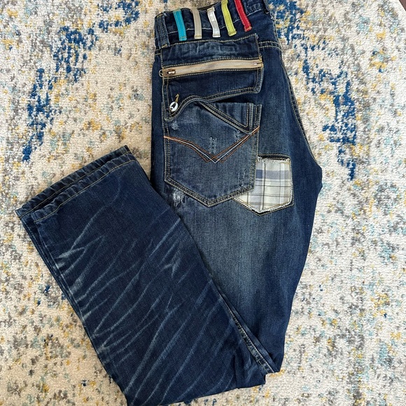 VINTAGE PATCHWORK SEXTY7REDD STRAIGHTLEG JEANS!!!! - Picture 8 of 9